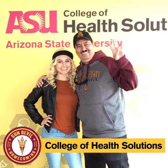 Andy and Alexandra – ASU Homecoming – College of Health Solutions Backdrop